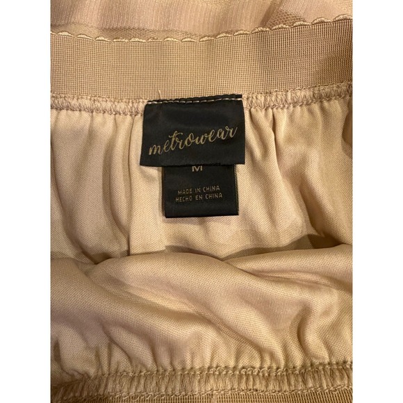 Metrowear Mesh Overlay Skirt Beige Med A-Line Midi Sheer Layered Party Feminine - Picture 2 of 5